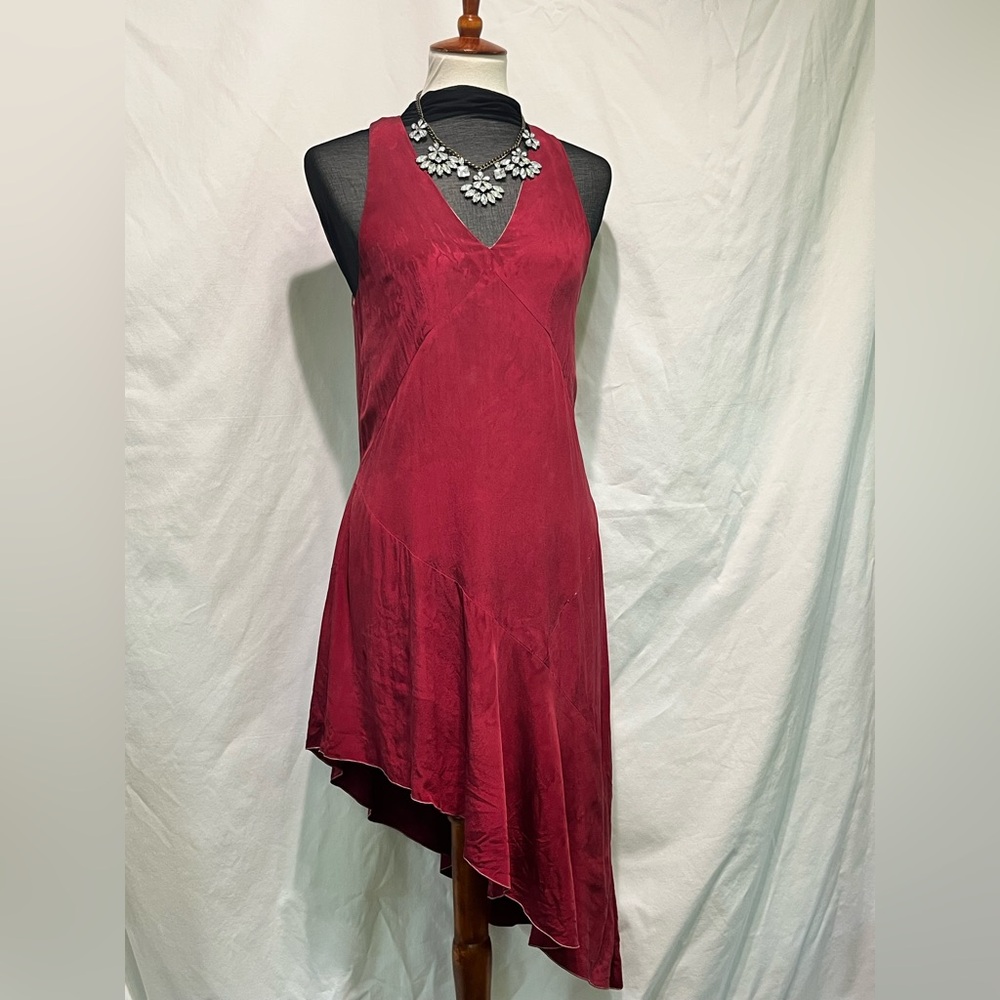 Custom Dyed Tibi Silk Asymmetrical Dress